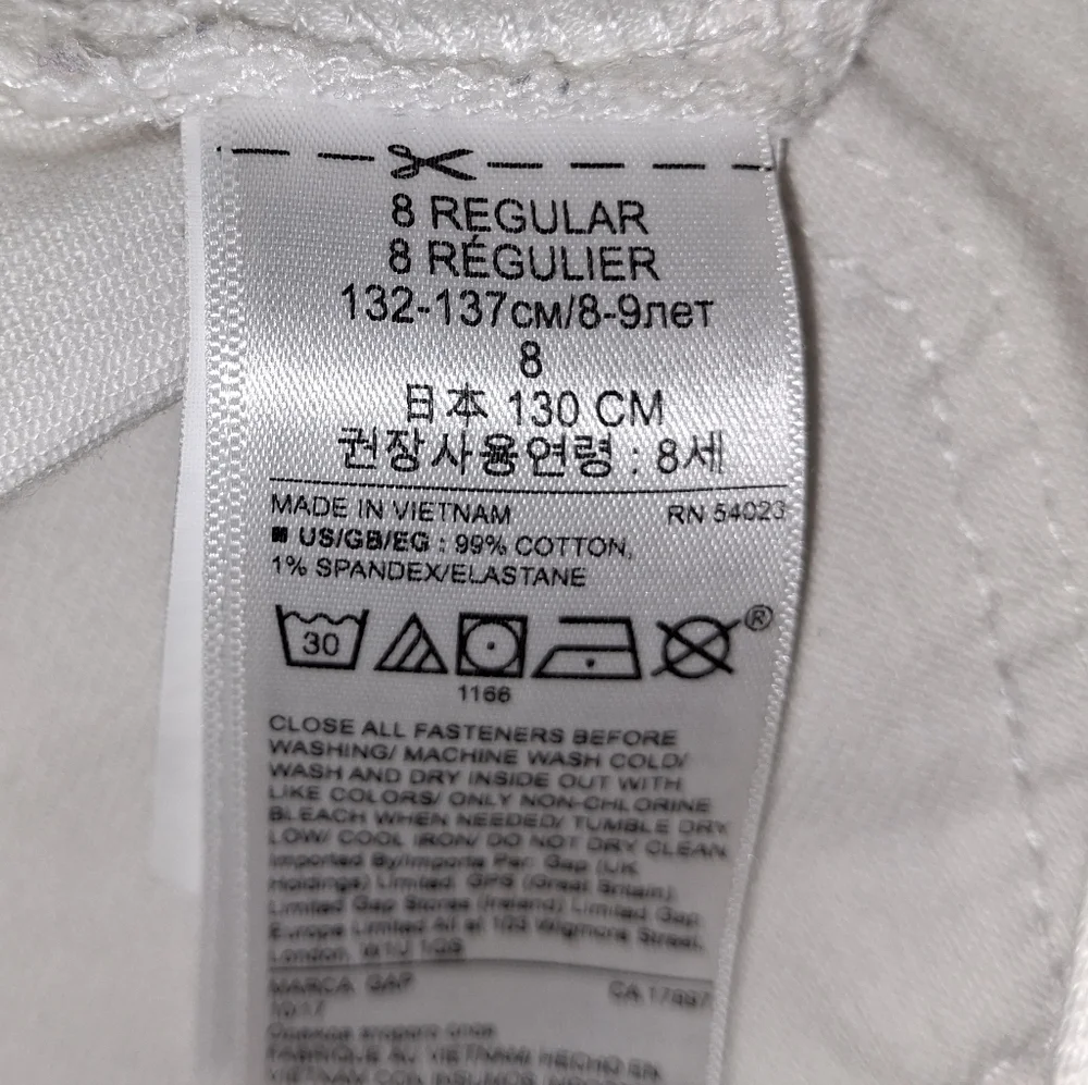 Gap Kids White Bermuda Shirts sz 8 Youth GUC